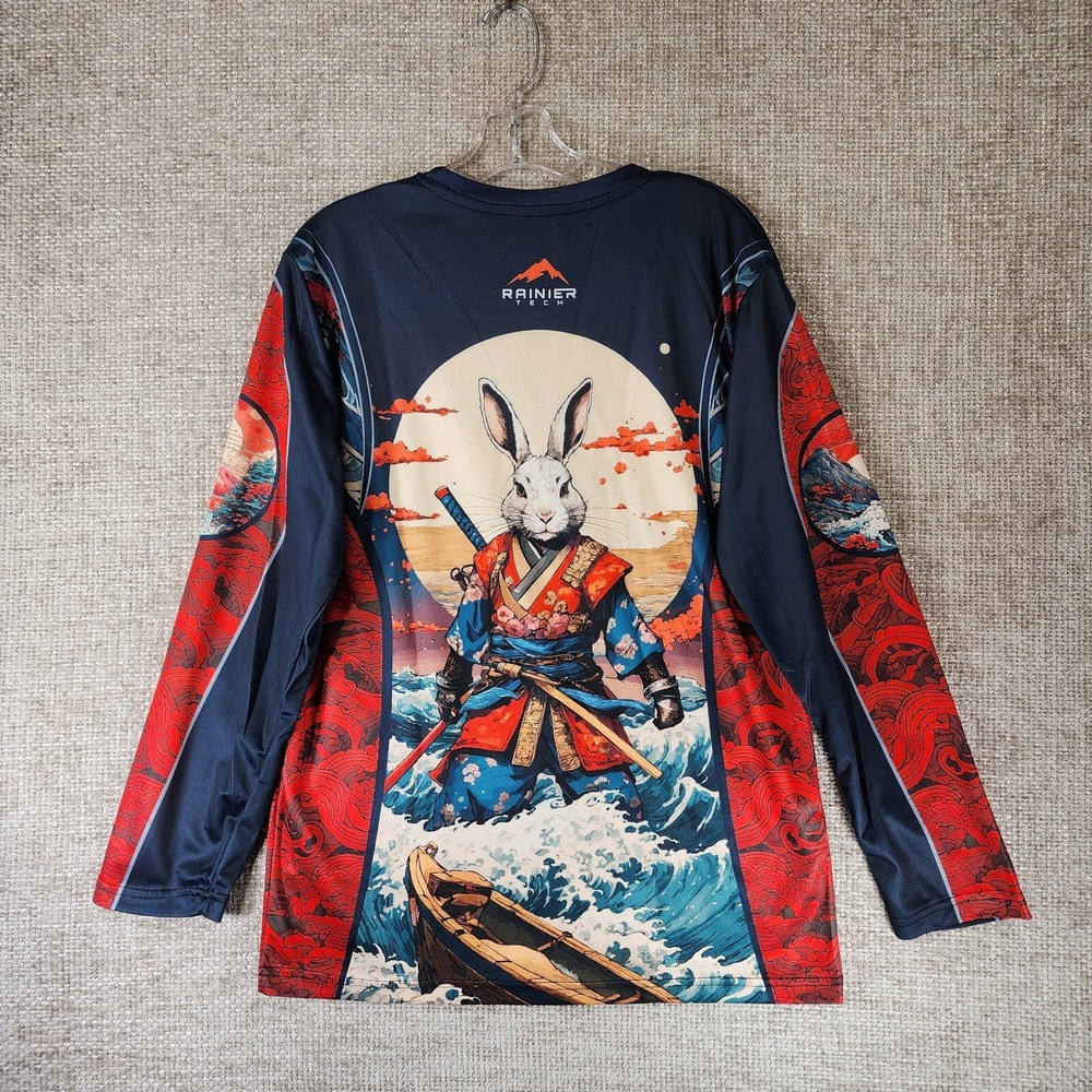 Seattle Cherry Blossom 10K Running Race Shirt Unisex M Samurai Bunny Long Sleeve